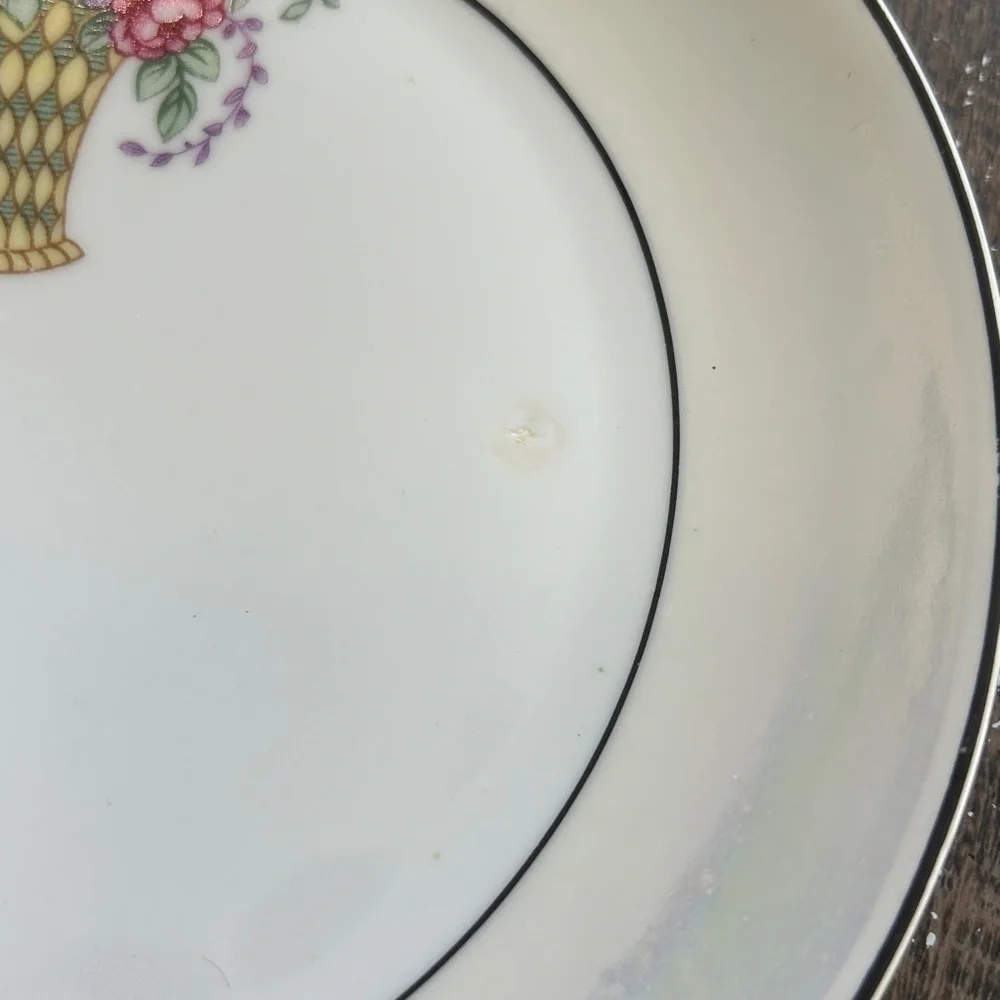 Z.S.C. Bavaria Iridescent Floral Porcelain Lunch Plates Tea Cups Saucers Sugar‎
